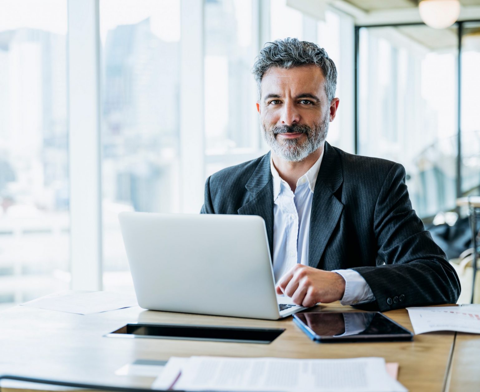 businessman with a laptop